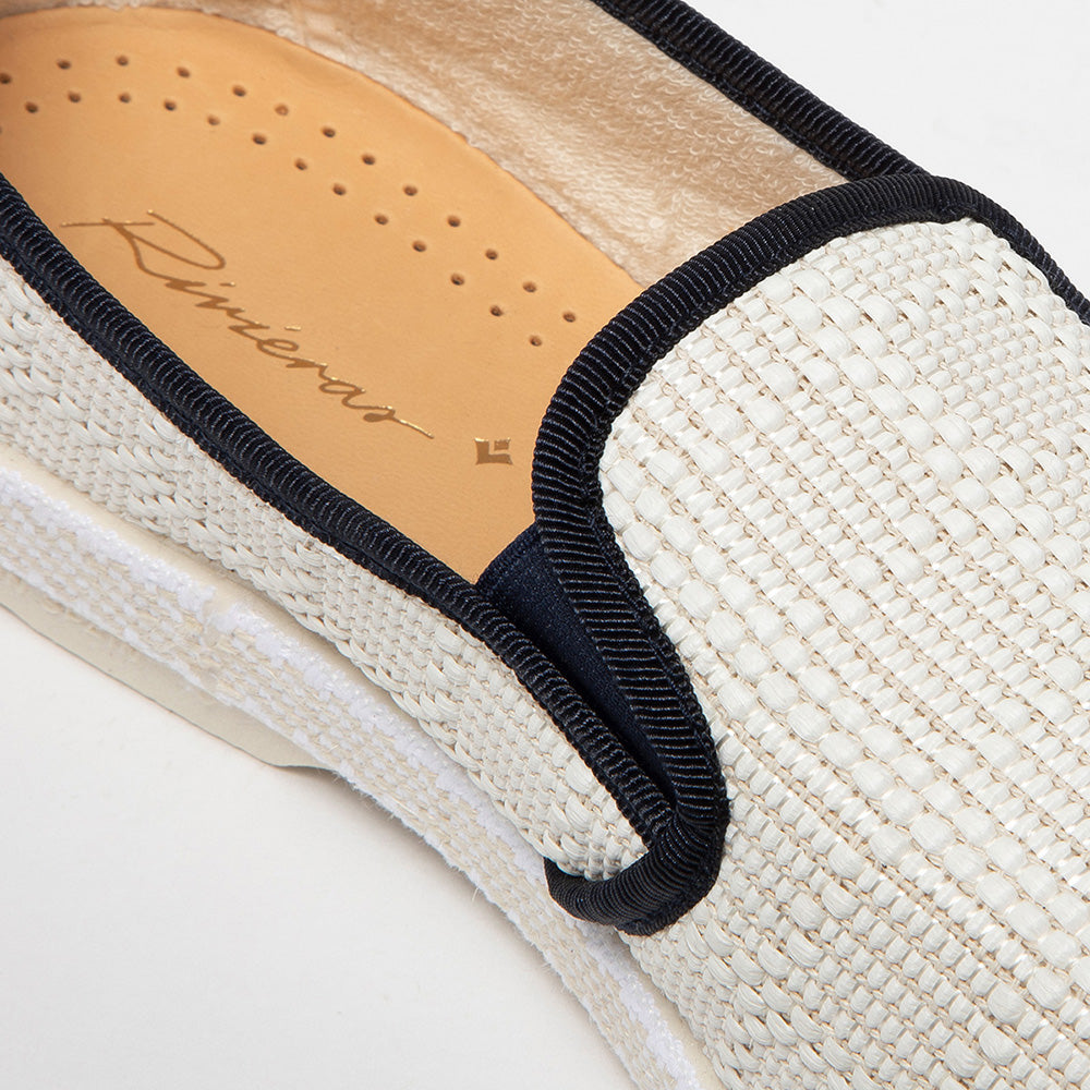 Rivieras 1510 espadrille raphia ivoire marine