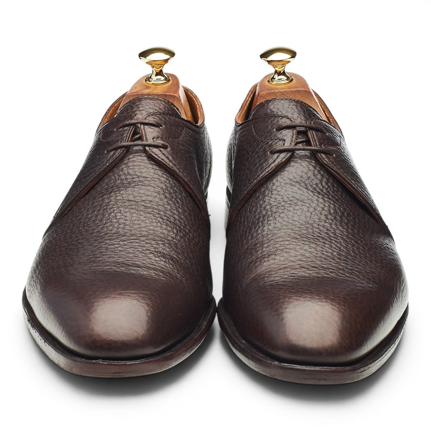 John Lobb Weldon derby cuir grainé marron UK 10