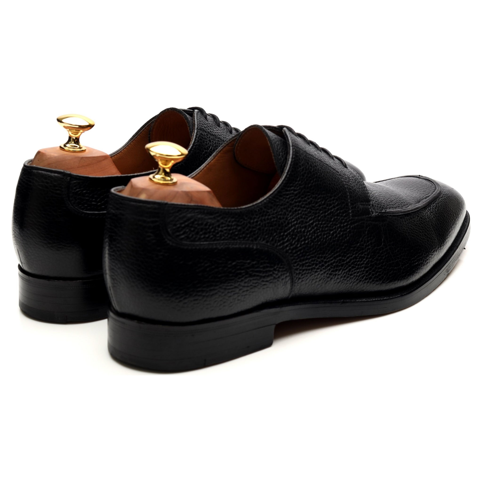 New & Lingwood derby cuir grain noir UK 10.5 large