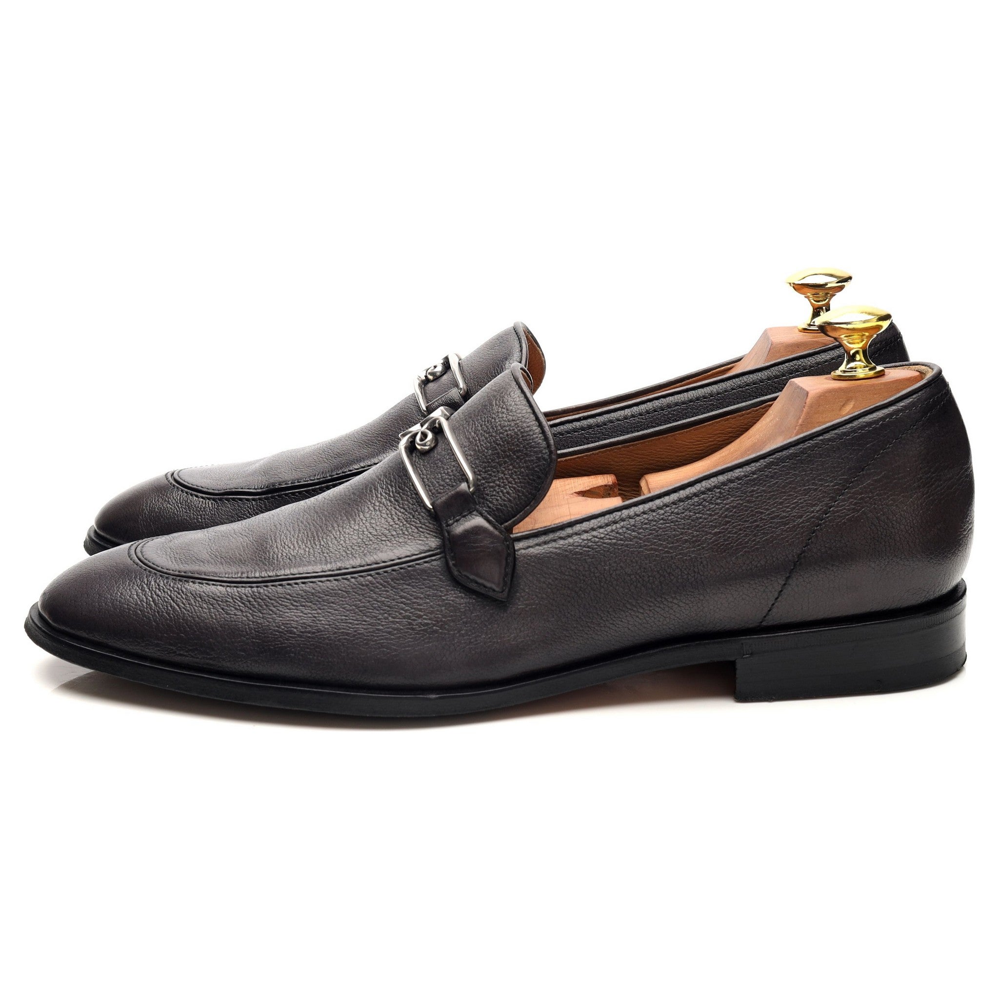 Berluti B Volute mocassins cuir gris UK 8 patiné