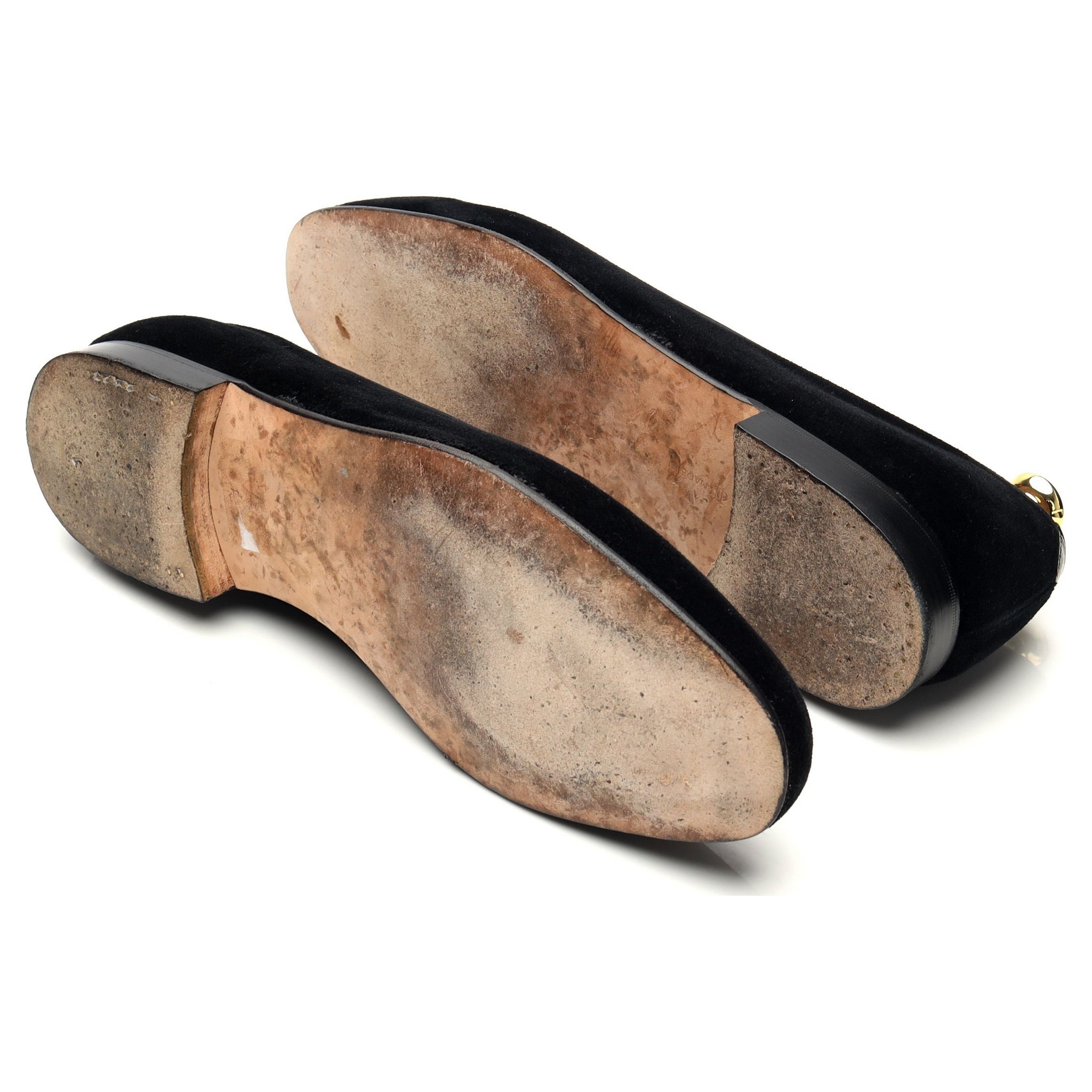 Edward Green pantoufles velours noir UK 10.5