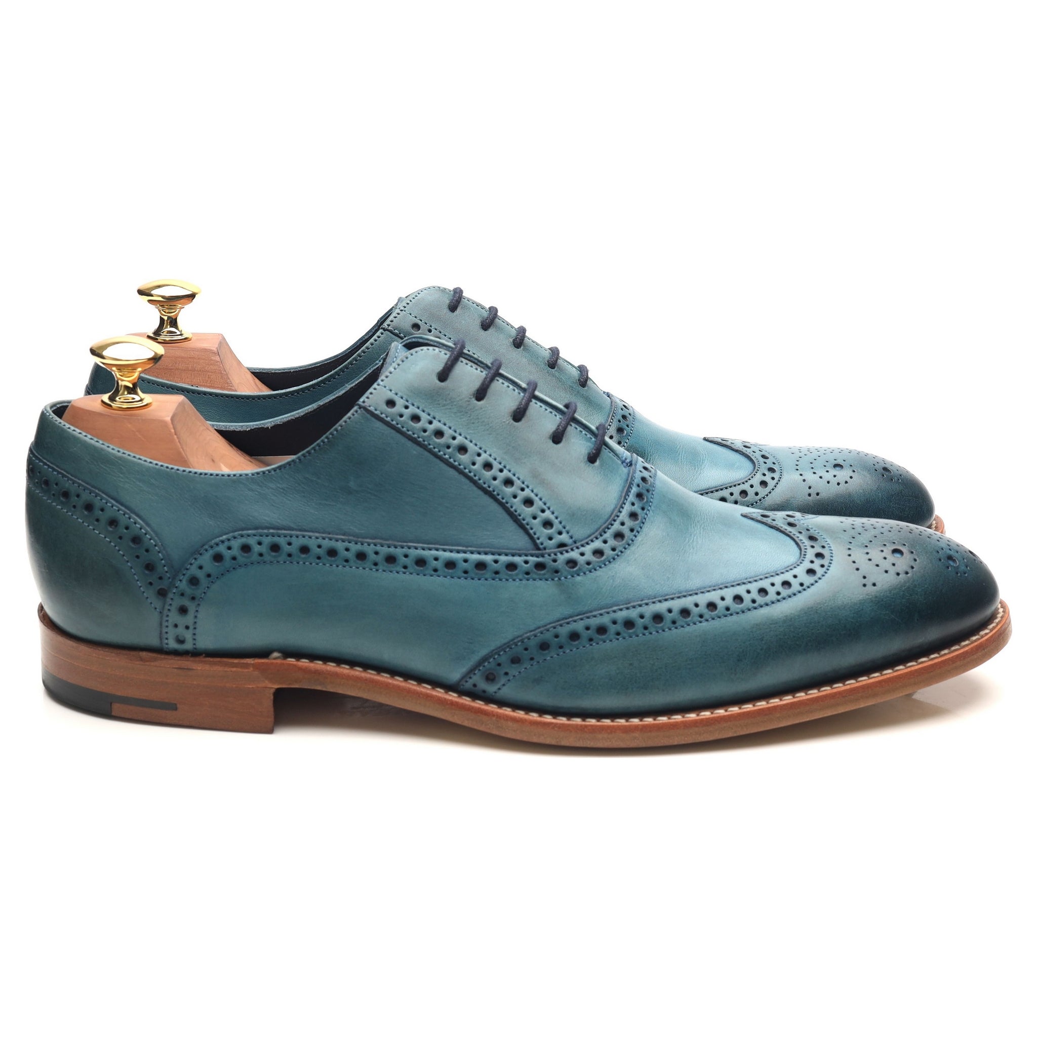 Barker Valiant brogues cuir bleu pointure UK 9