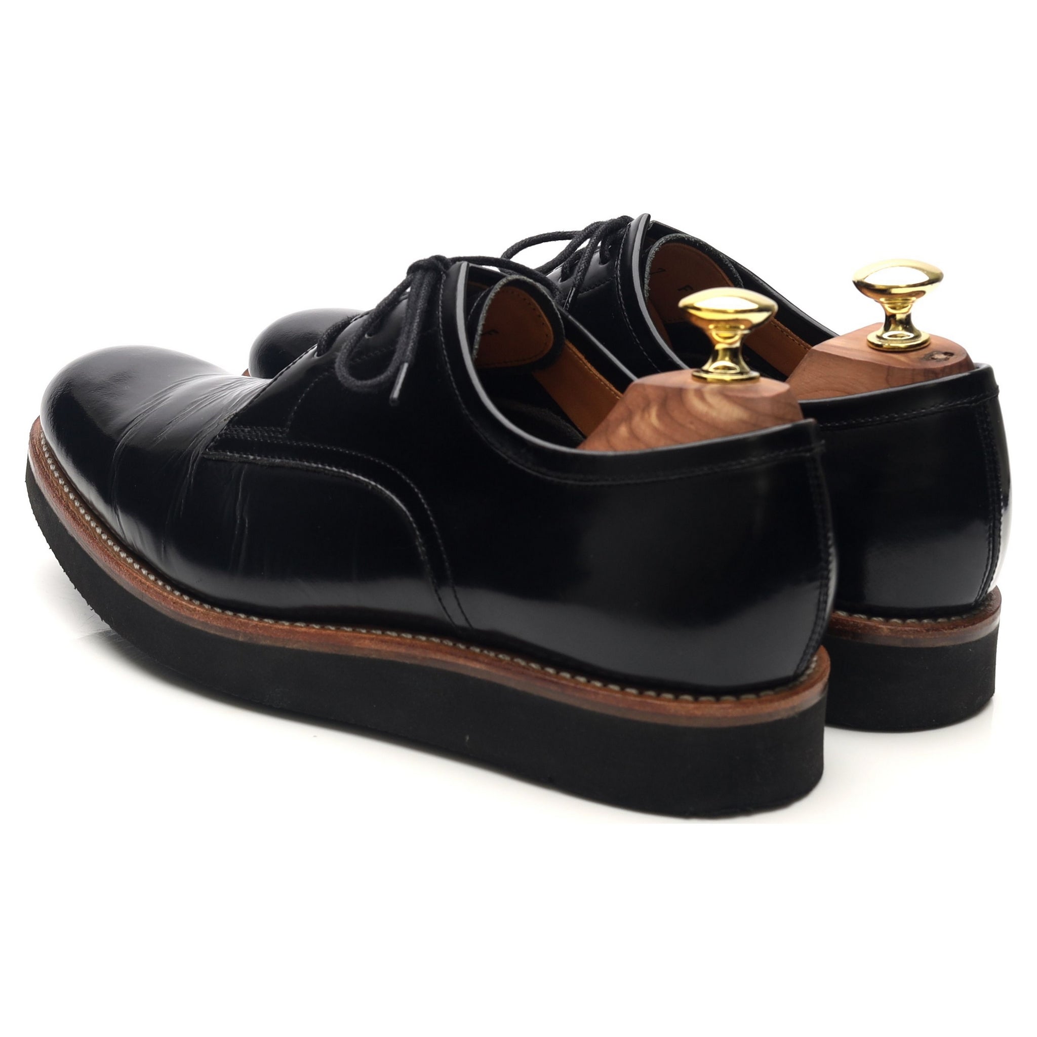 Grenson Lennie derby cuir noir pointure UK 7 semelle gomme