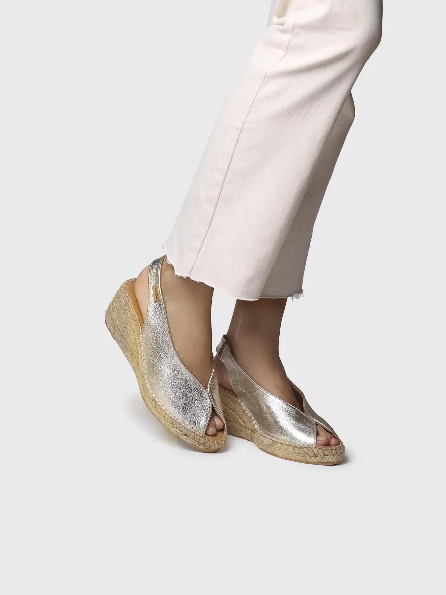 Toni Pons Laila-P espadrilles compensées platine cuir