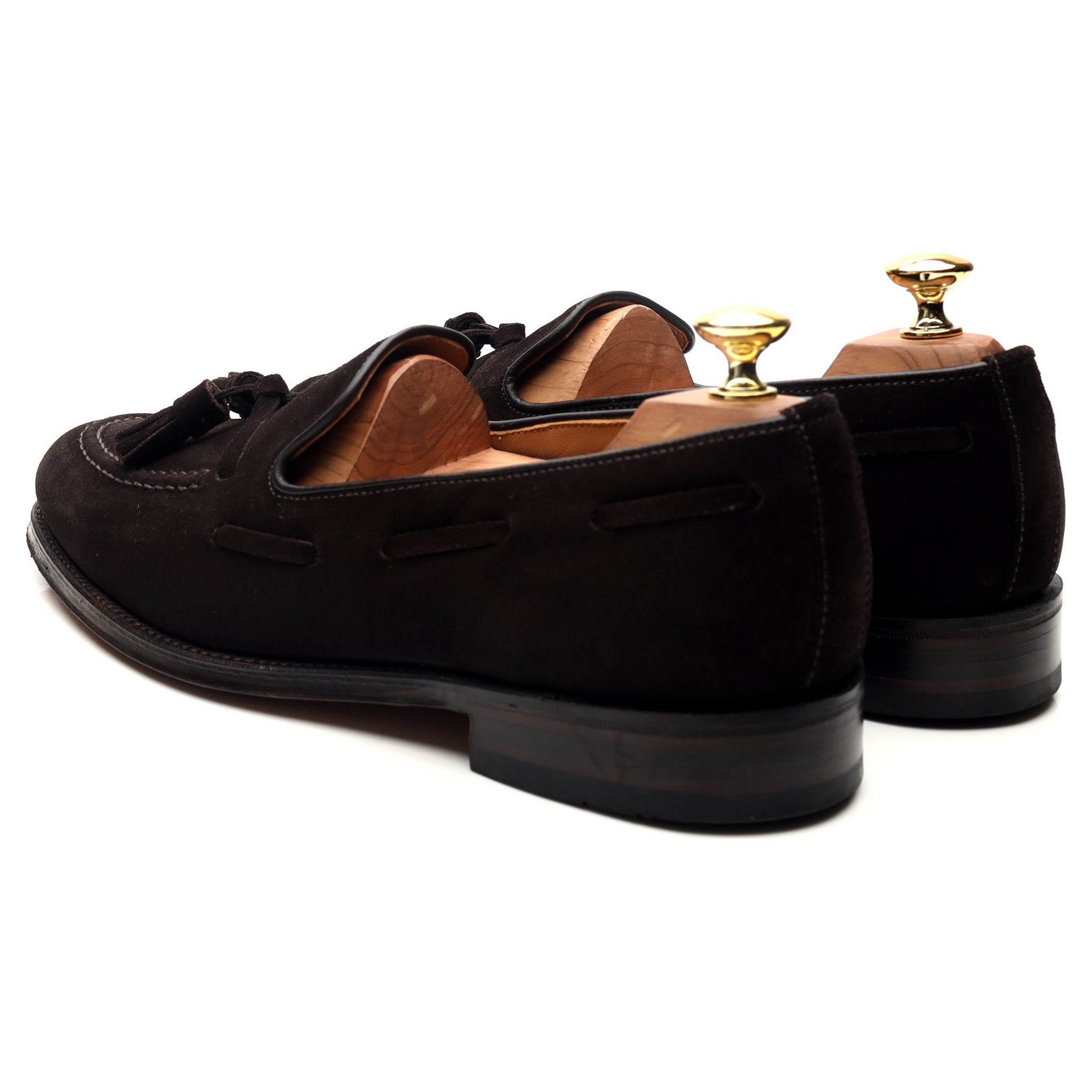 Loake Lincoln mocassin suède marron 8 glands