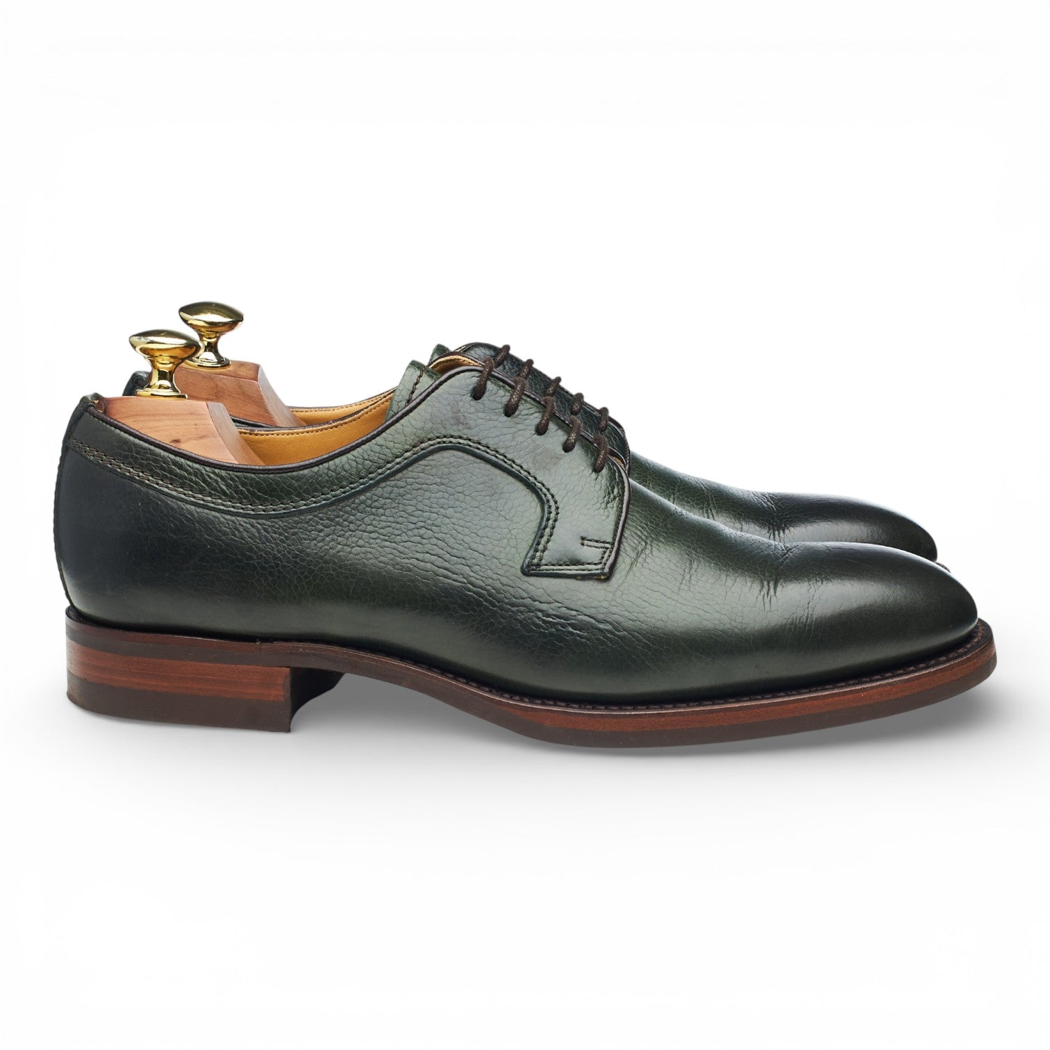 Barker Skye derby cuir grain vert olive UK 7.5