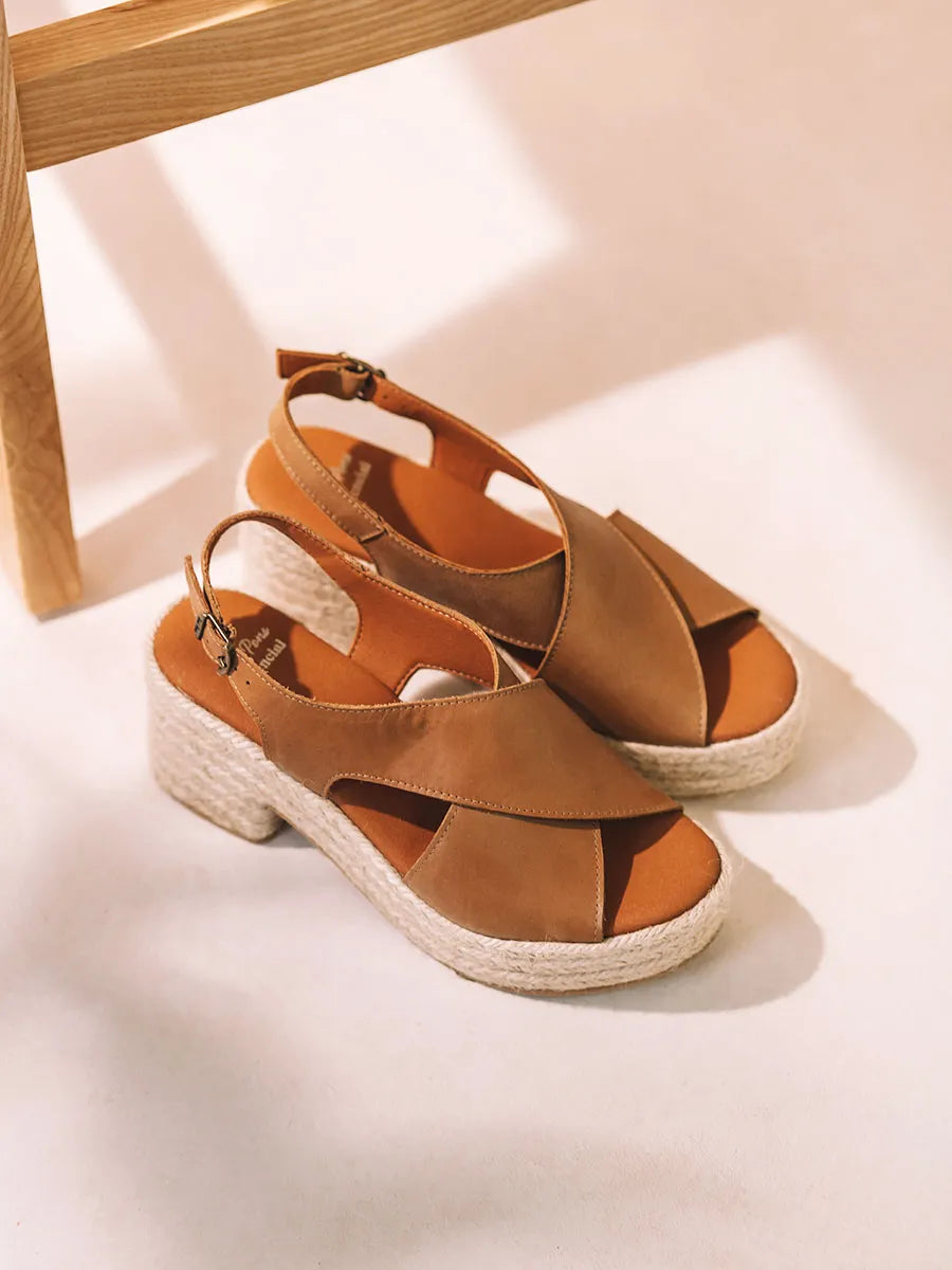 Toni Pons Agatha espadrille cuir talon large 7 cm