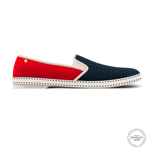 Rivieras Classic Match Marine Rouge espadrilles toile marine