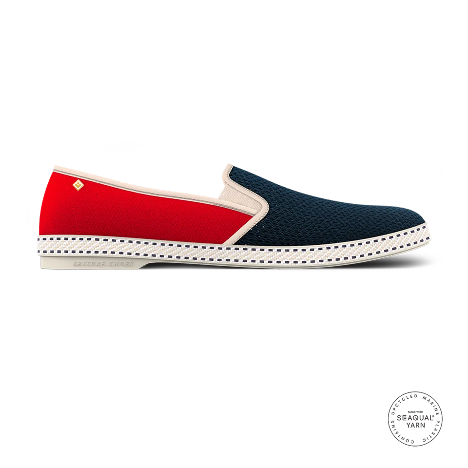 Rivieras Classic Match Marine Rouge espadrilles toile marine