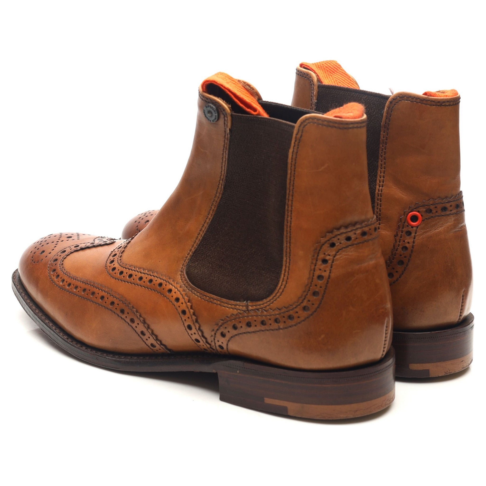 Superdry Chelsea boots brogue cuir marron UK 4
