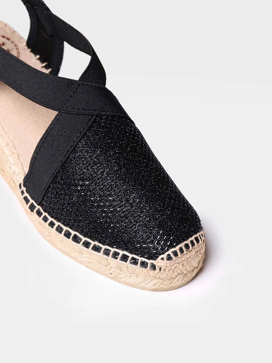 Toni Pons Triton espadrilles compensées noires brillantes