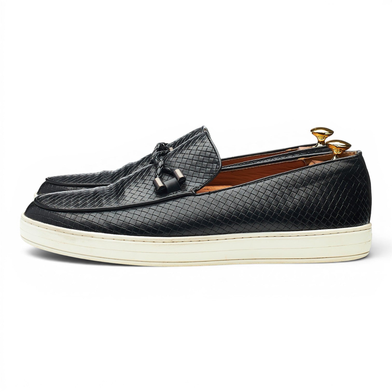 Berluti mocassins cuir tressé noir pointure UK 11