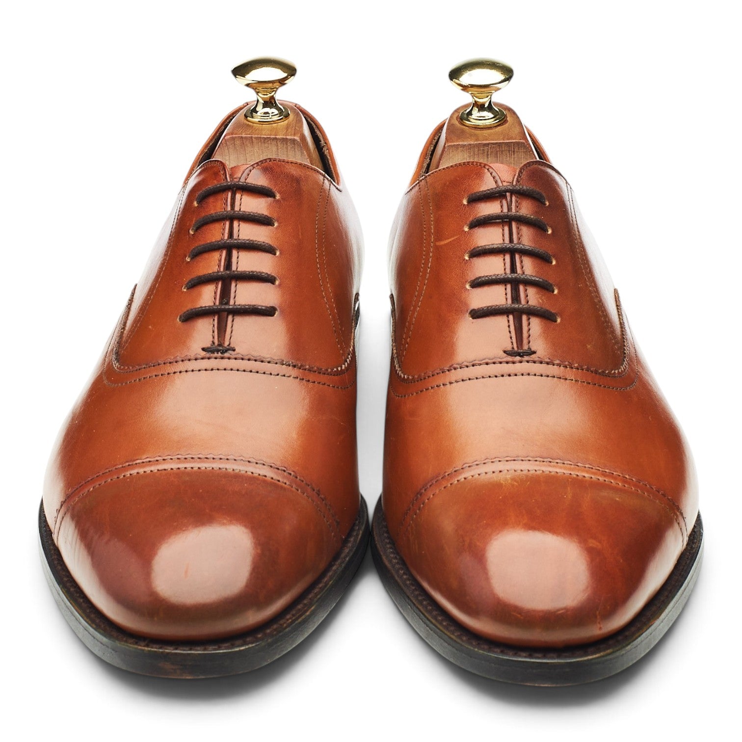 Barker 3680MU01 Richelieu Cuir Marron Clair UK 8 Bout Droit