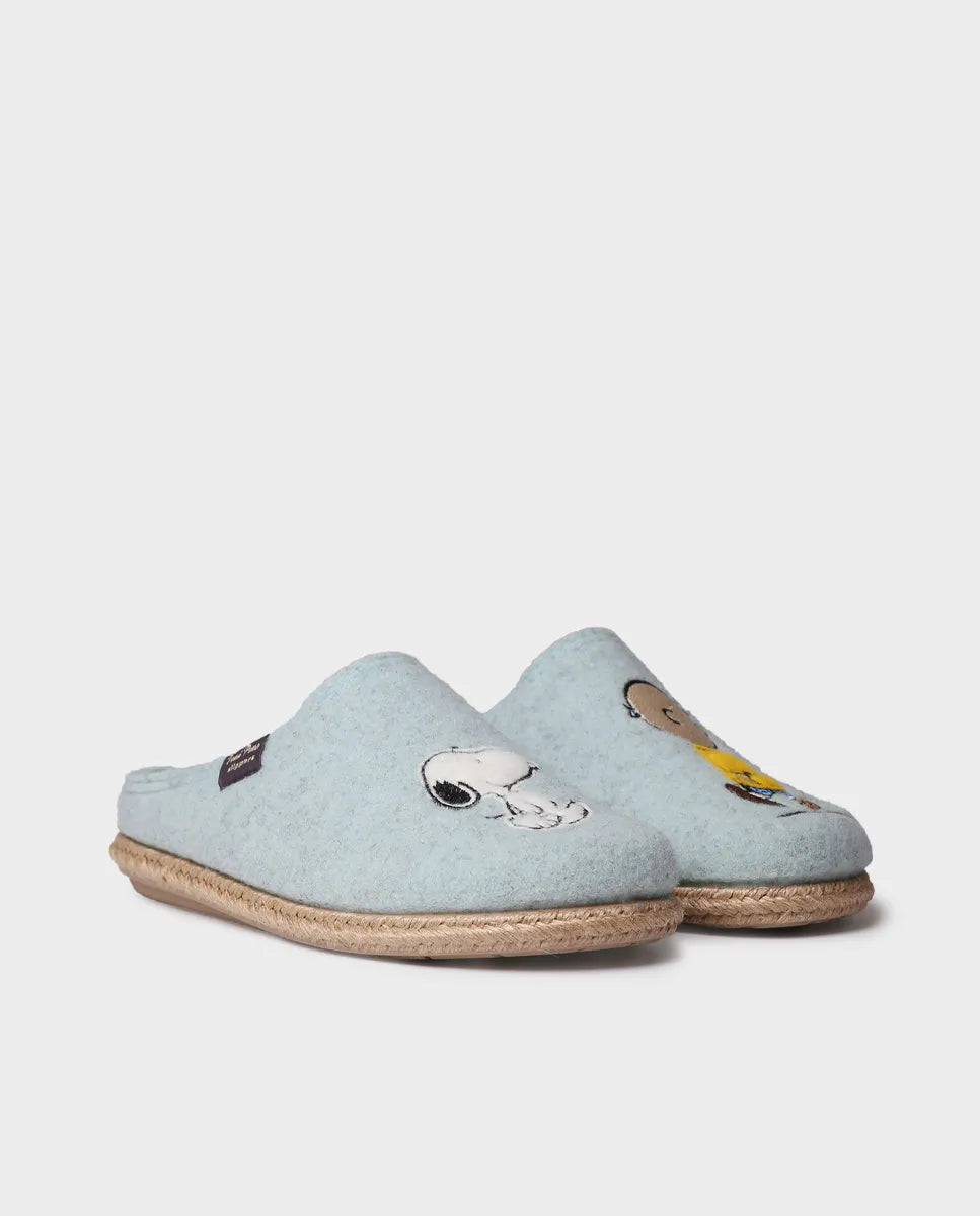 Toni Pons Snoopy chaussons sabots feutrine motif