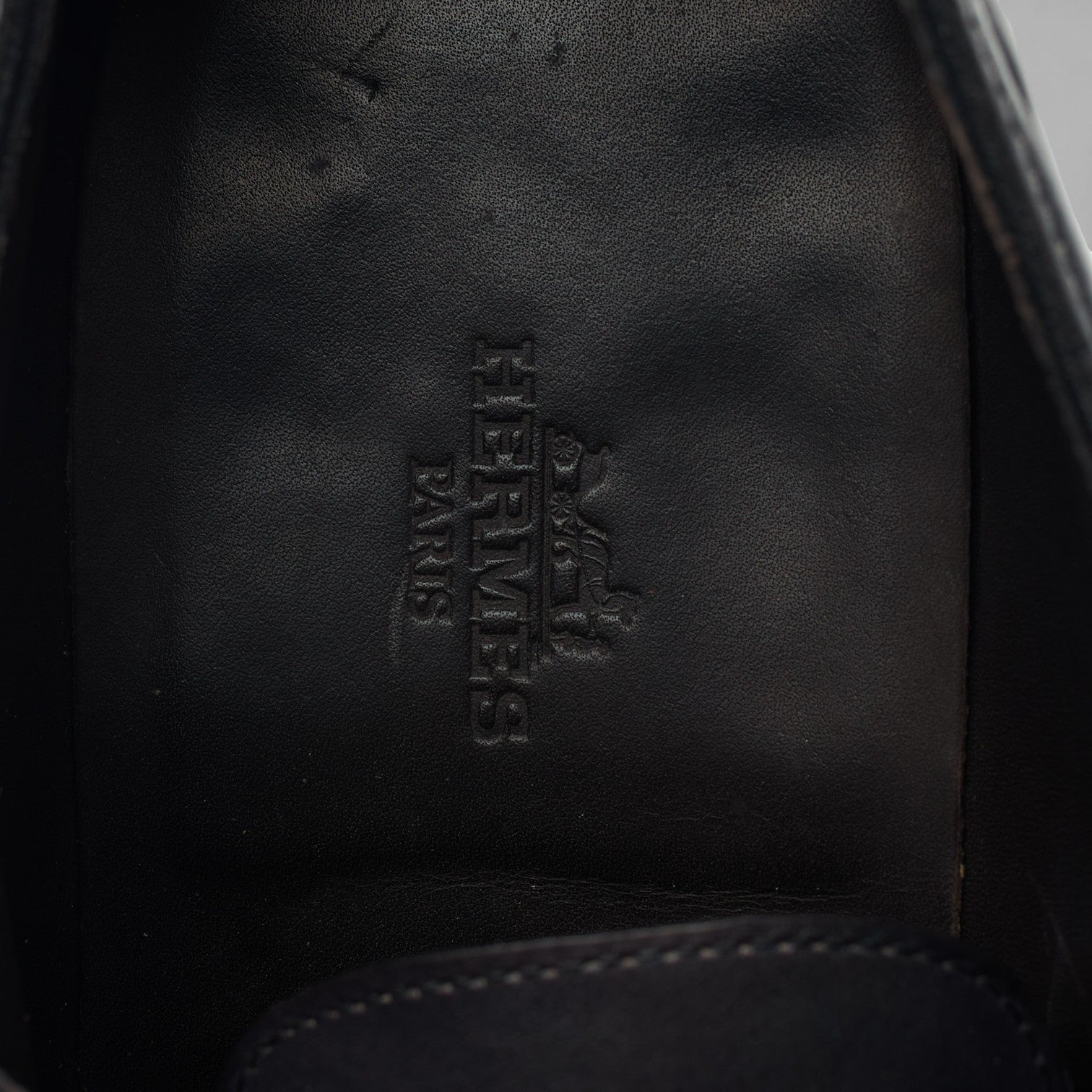 Hermès Hector richelieu cuir gris foncé pointure UK 7