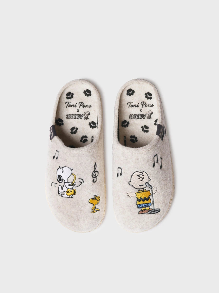 Toni Pons Snoopy chausson feutre femme motif Snoopy