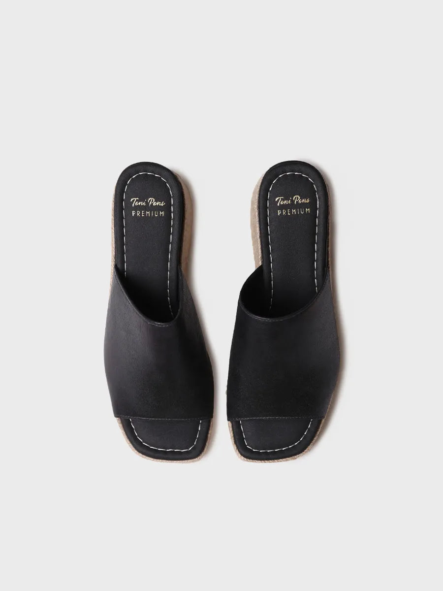 Toni Pons Marlene espadrille compensée noire suède