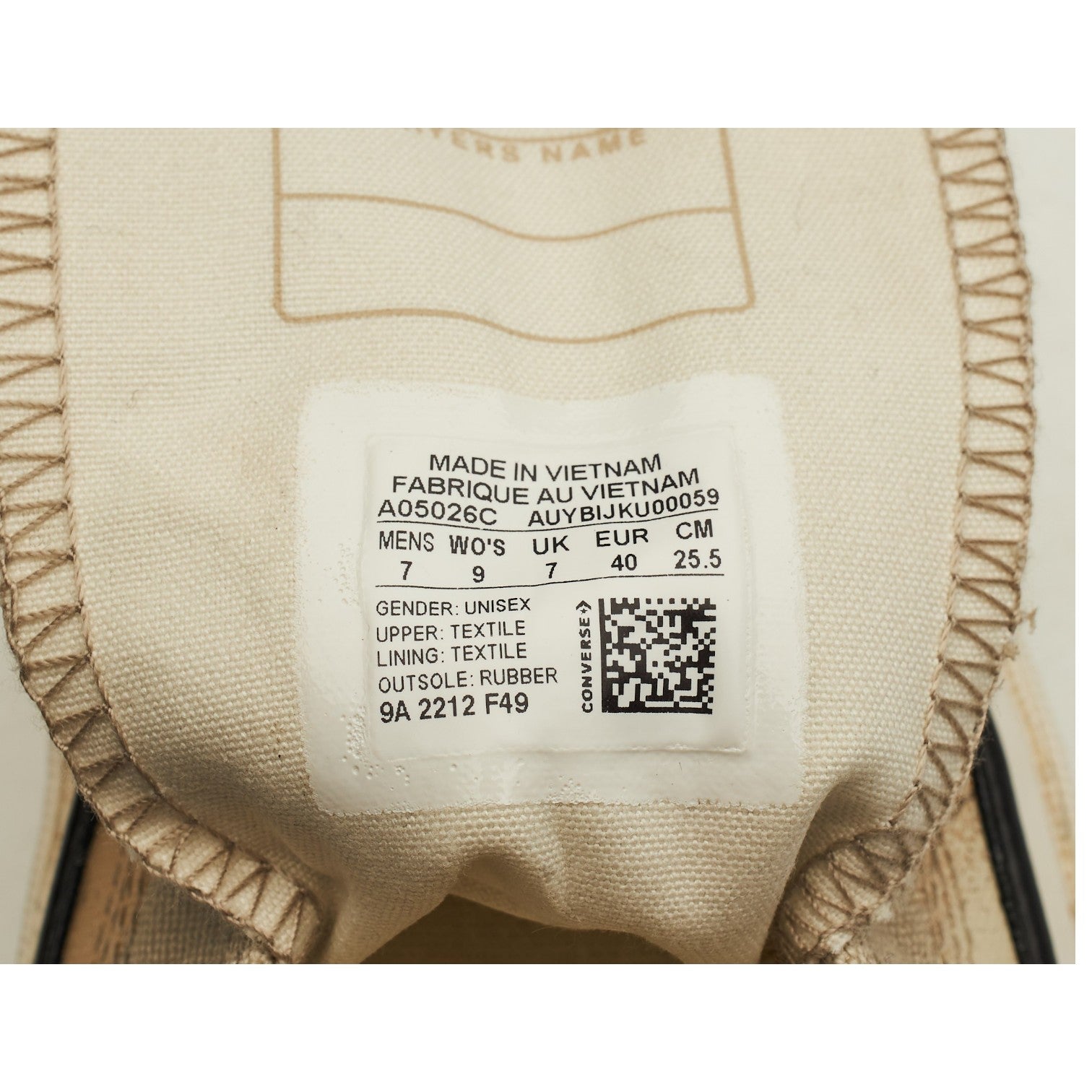 Converse Chuck 70 Low sneakers toile pierre UK 7