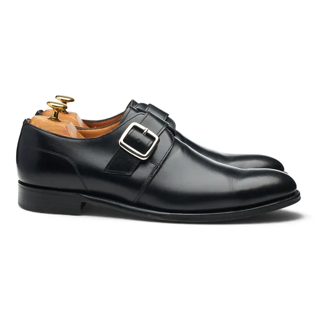 Cheaney Moorgate chaussures monk cuir noir UK 8
