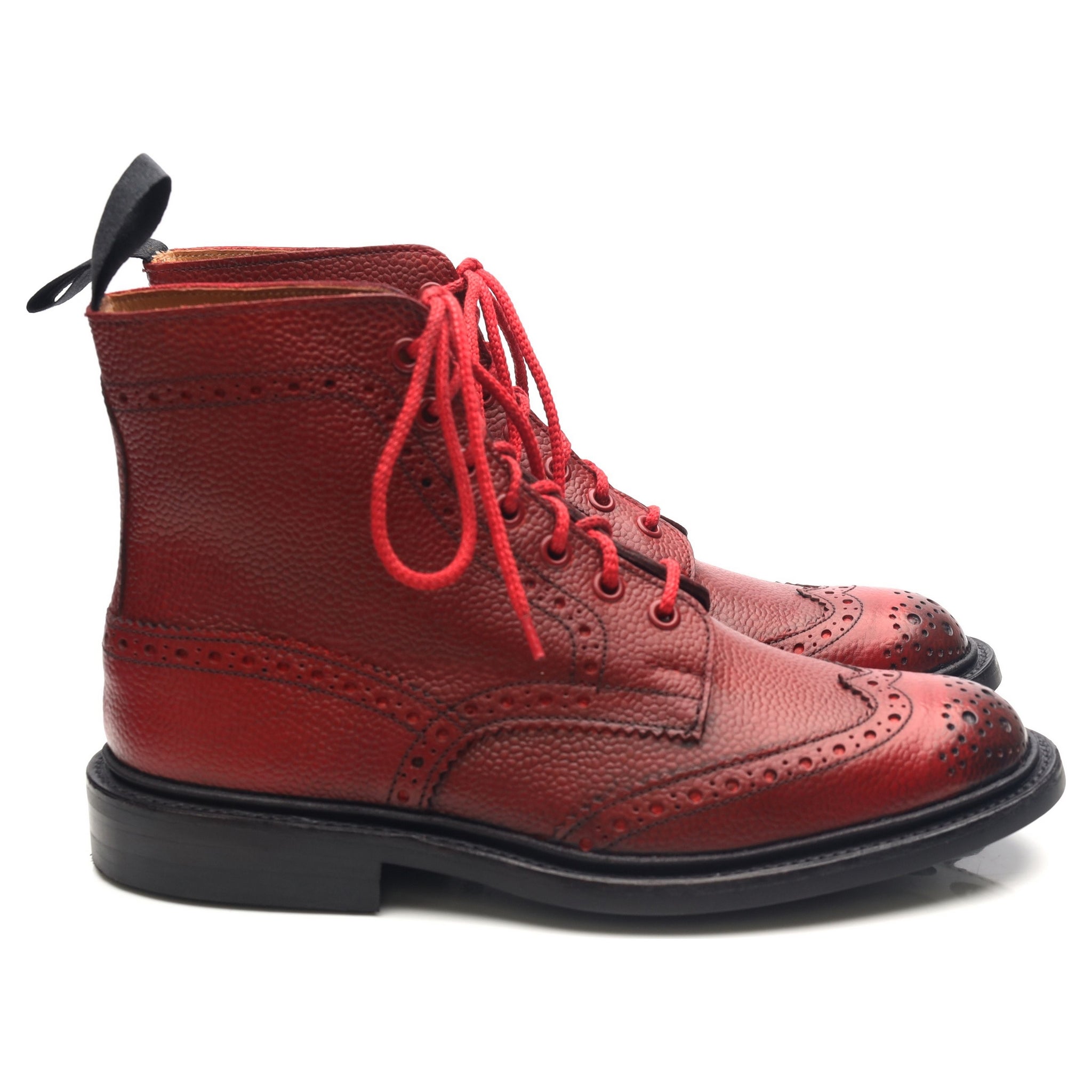 Tricker's Stow Bottes Brogues Cuir Rouge Dainite UK 6.5