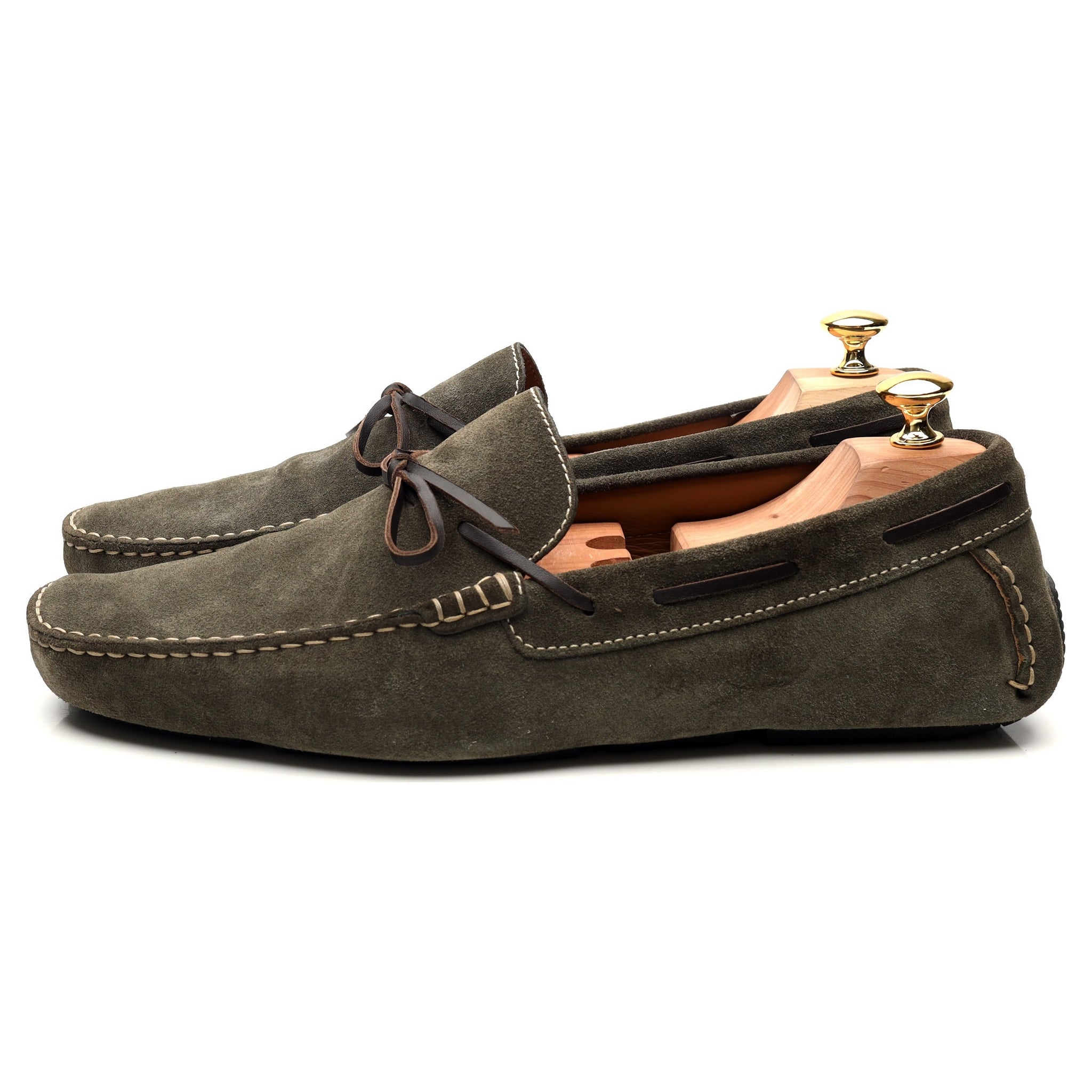 Crockett & Jones Napoli mocassins daim vert UK 11