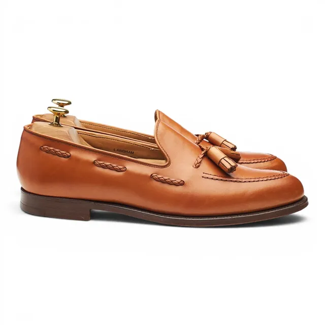 Crockett & Jones Langham mocassin pompons marron 9