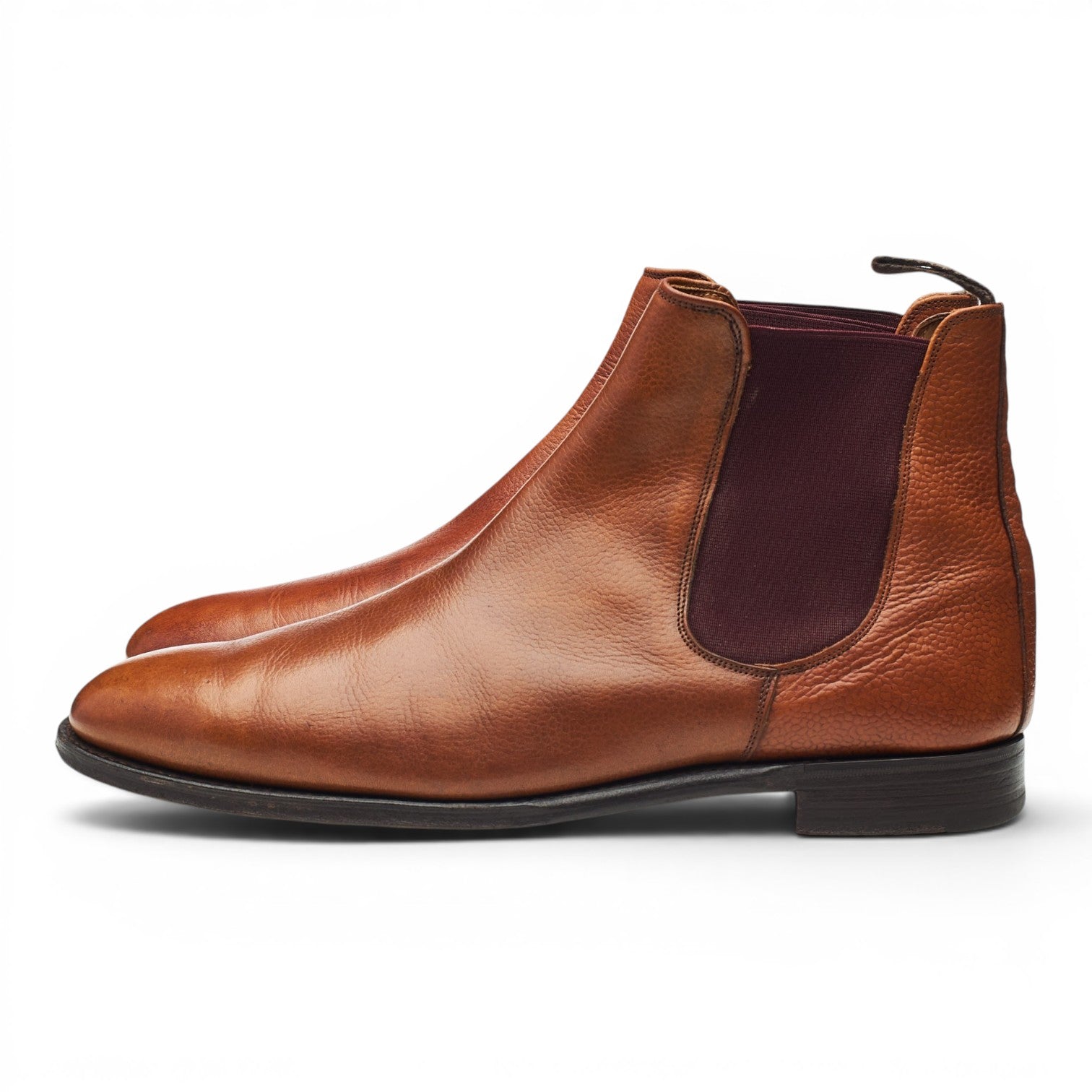 Cheaney Barnes bottines chelsea cuir grainé marron UK 9,5