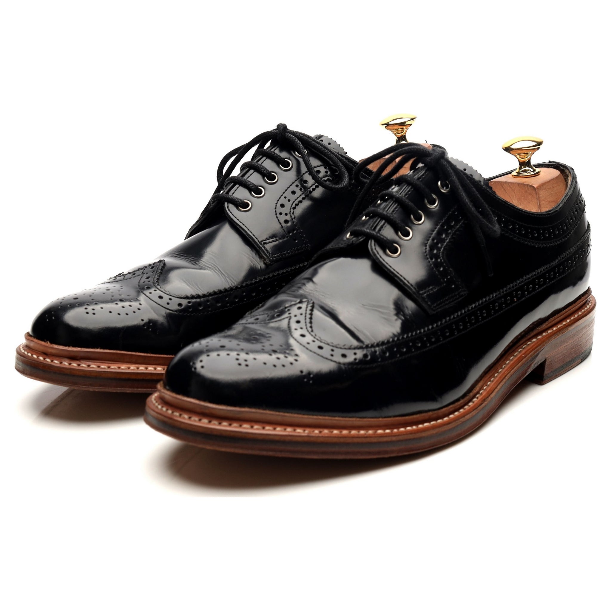 Grenson Sid derby brogues cuir noir 10 UK