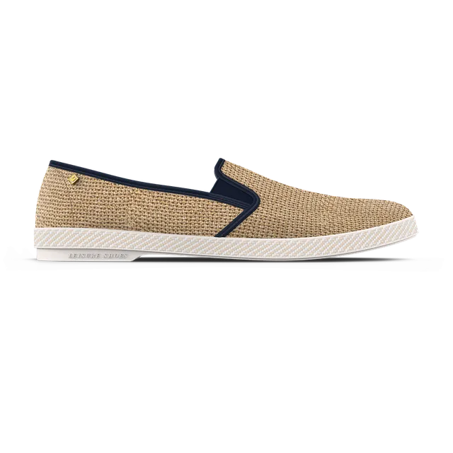 Rivieras Classic Nudude Biais espadrilles marine raphia
