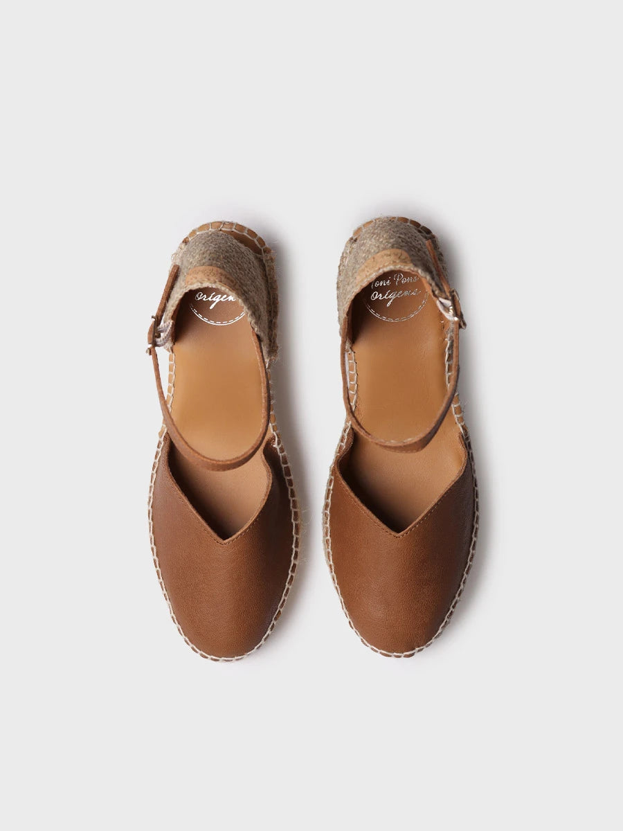 Toni Pons Magda-P espadrille compensée cuir 7,5 cm
