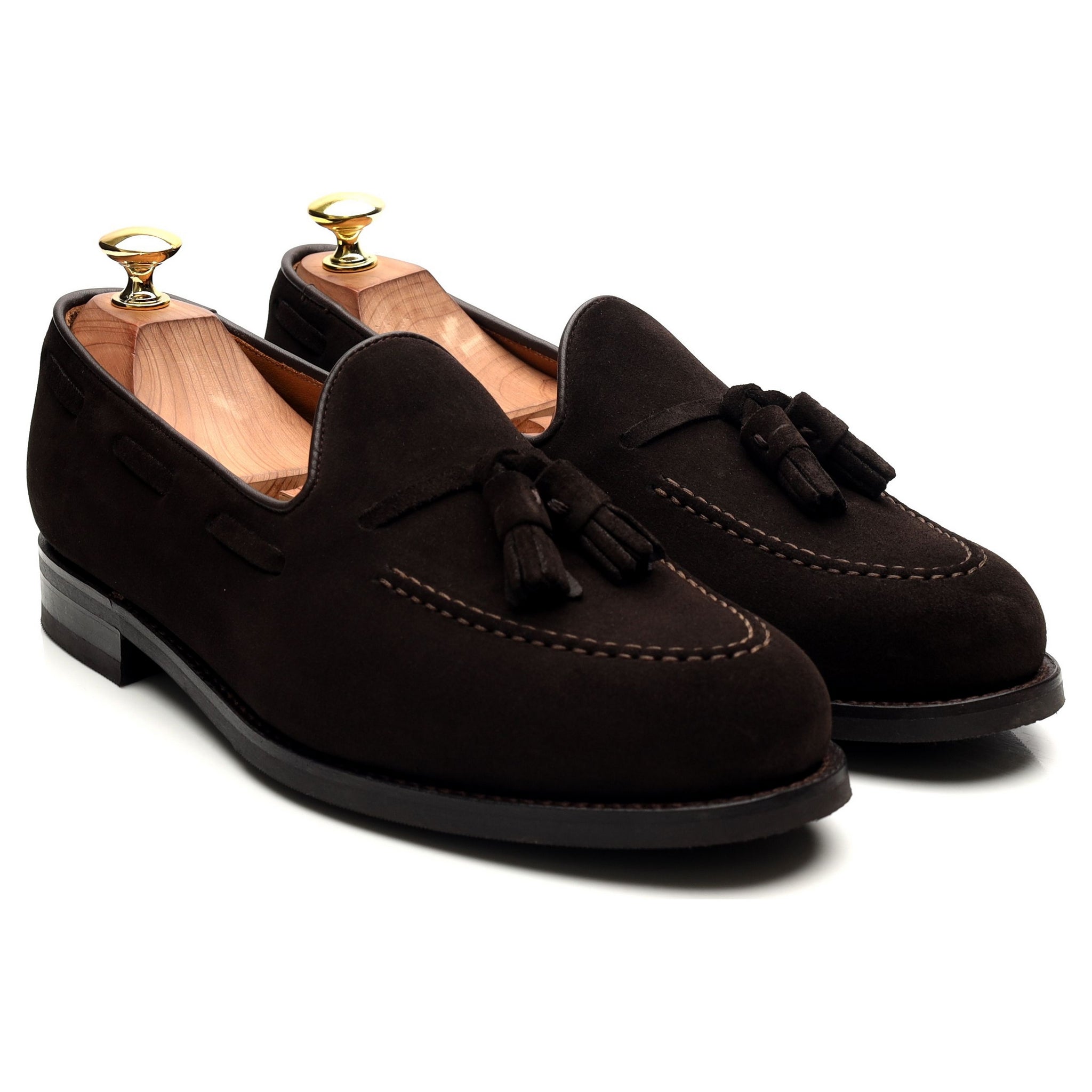 Morjas mocassin daim marron 7,5 à pompons
