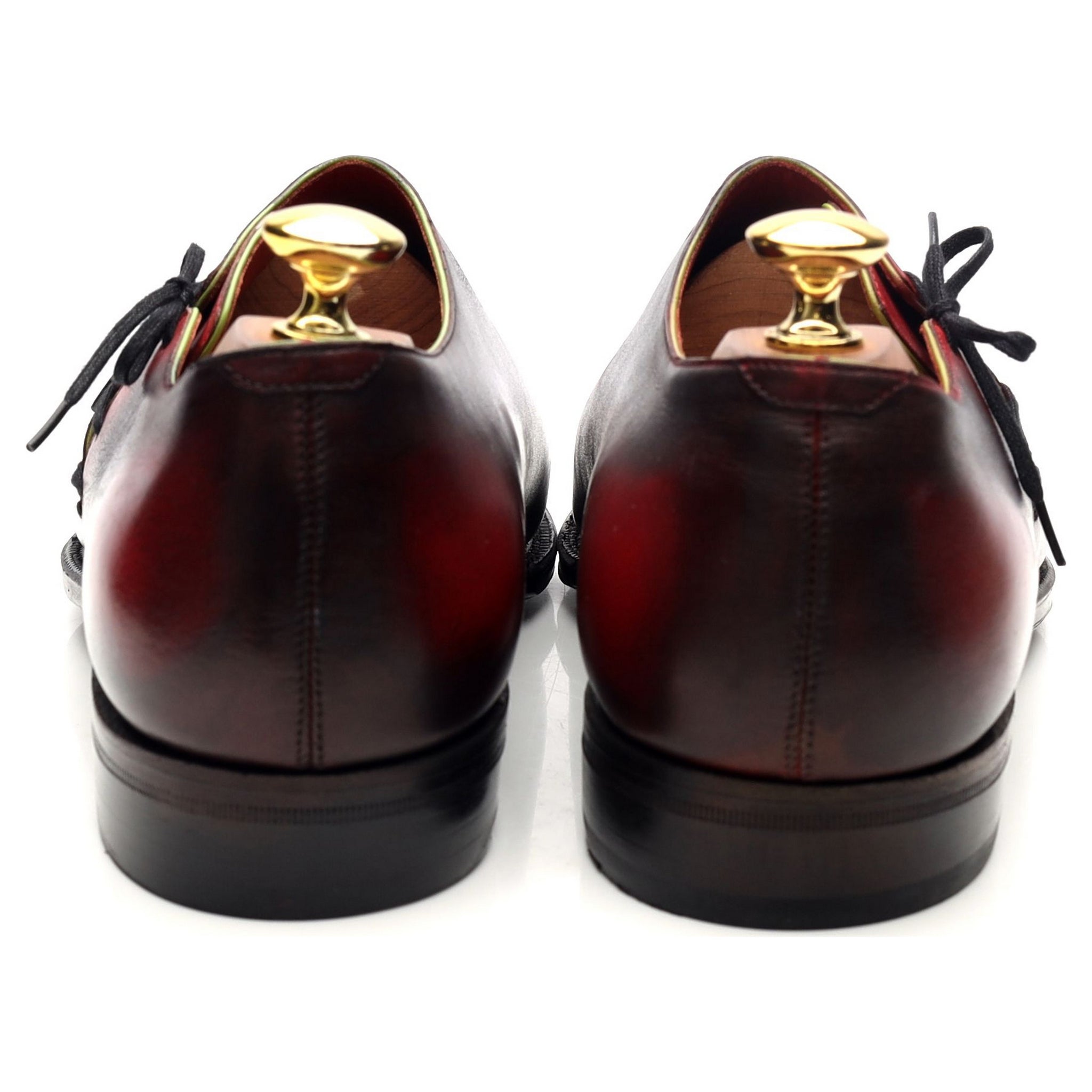 Corthay Lateral Lace richelieu cuir bordeaux UK 8.5