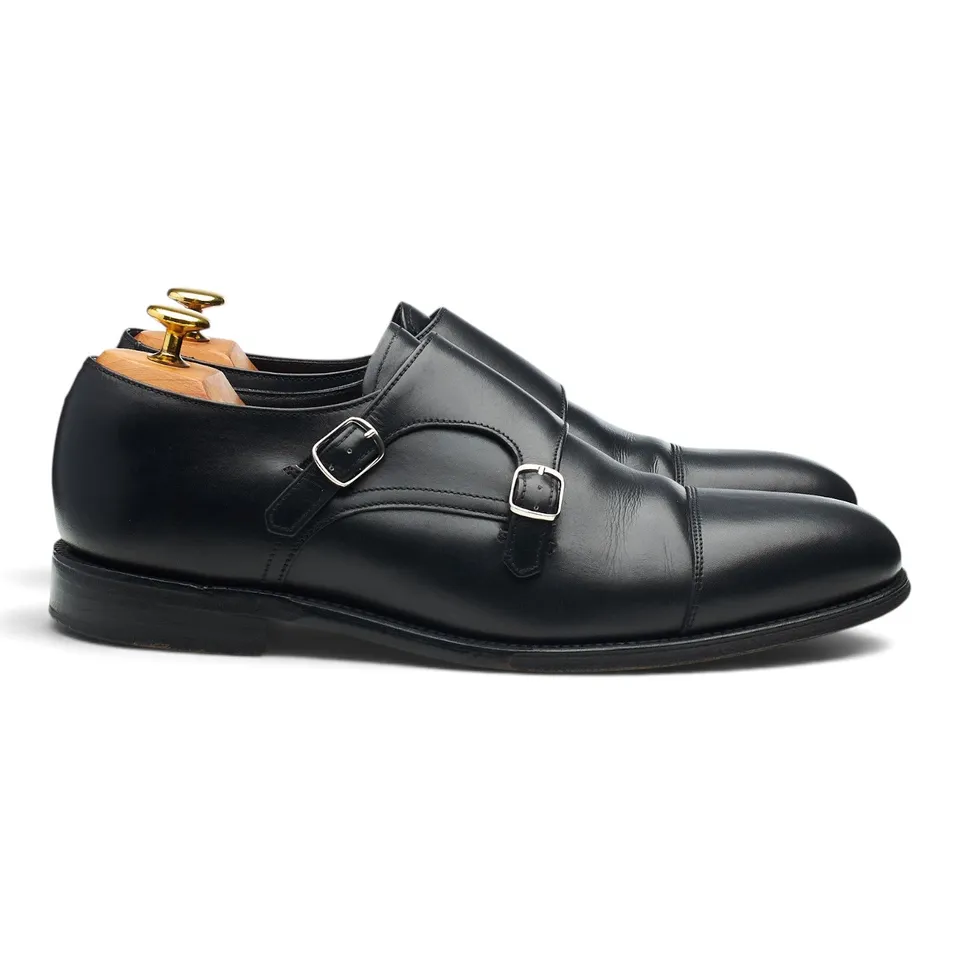 Loake Cannon 1880 monk cuir noir UK 8 double boucle