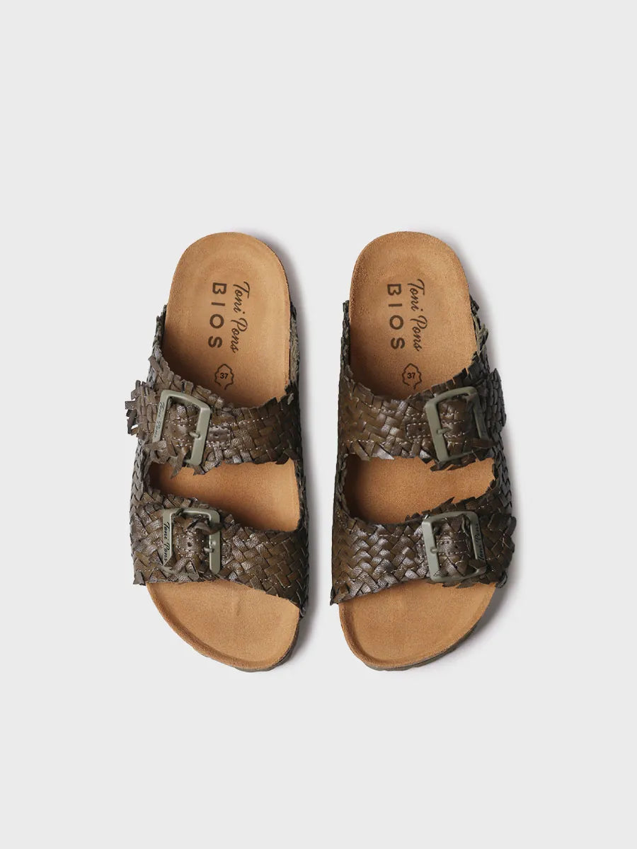 Toni Pons Guam-TE sandales femme cuir tresse kaki