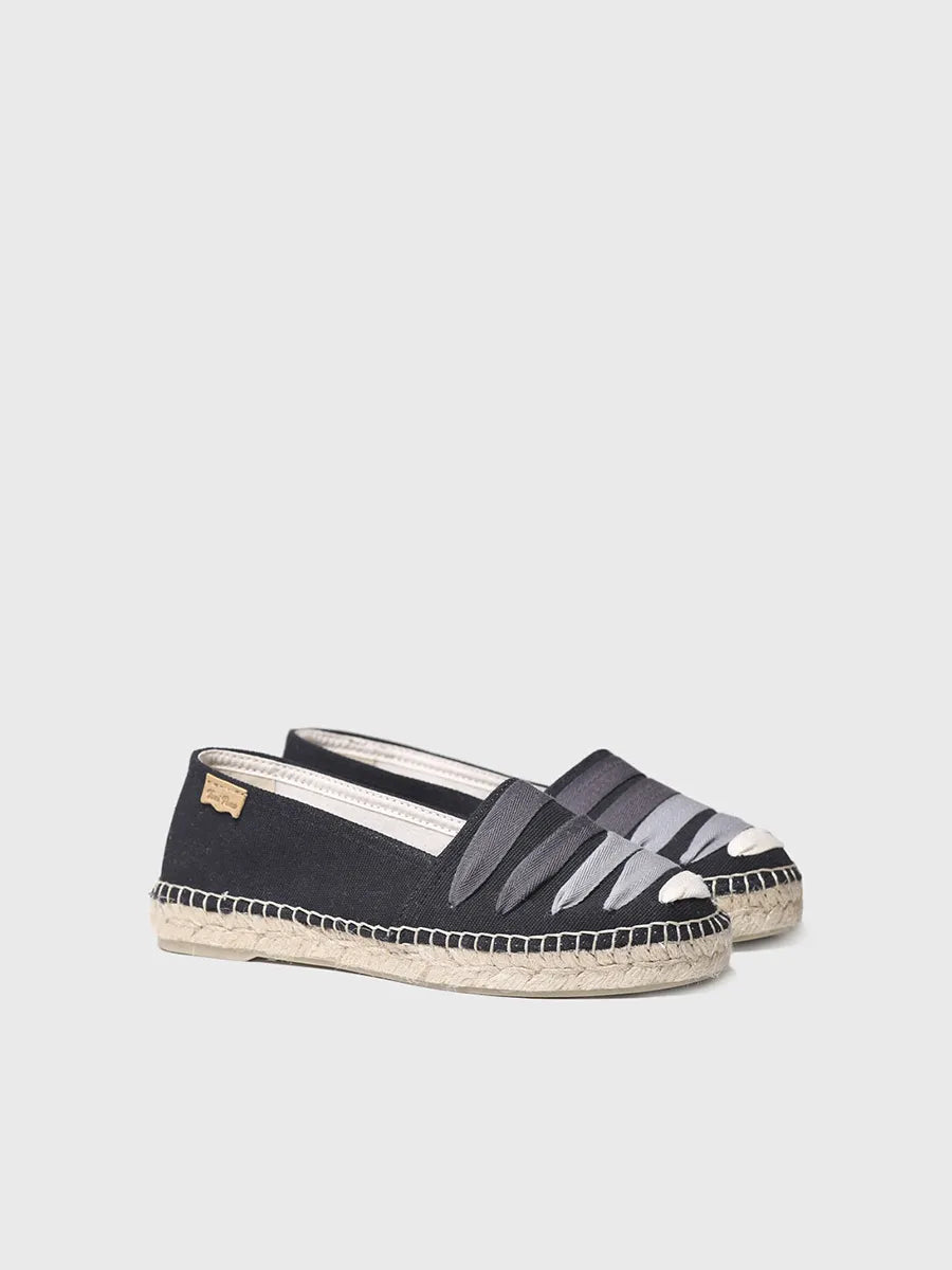 Toni Pons ROSE-NE espadrille noire rubans vegan