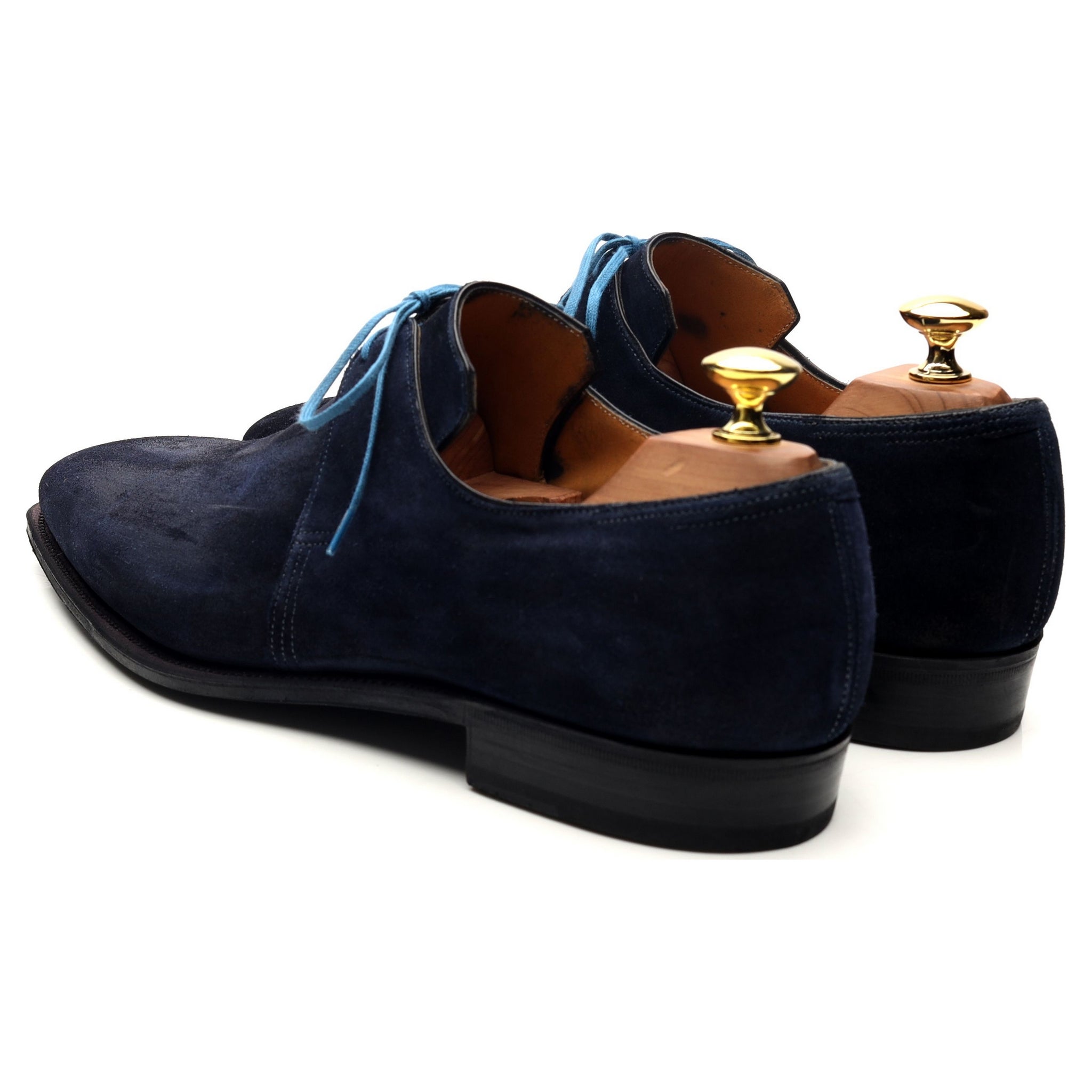 Corthay Arca derbys daim bleu marine UK 8