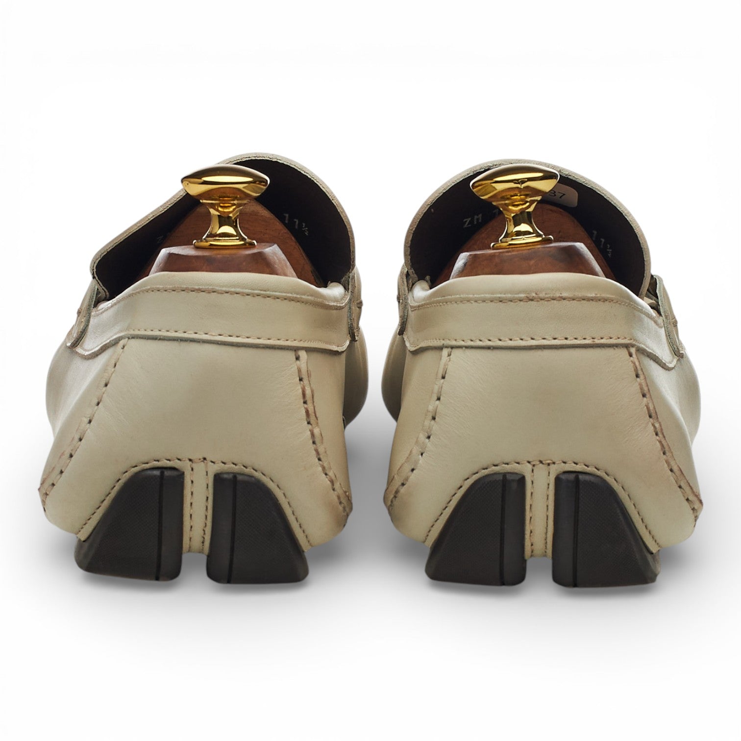 Salvatore Ferragamo Gancini mocassin cuir crème 11.5