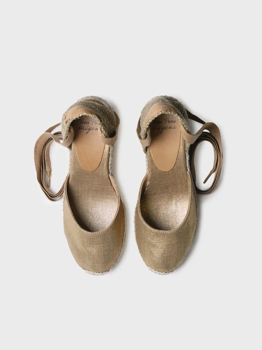 Toni Pons Florina espadrilles compensées rubans platine