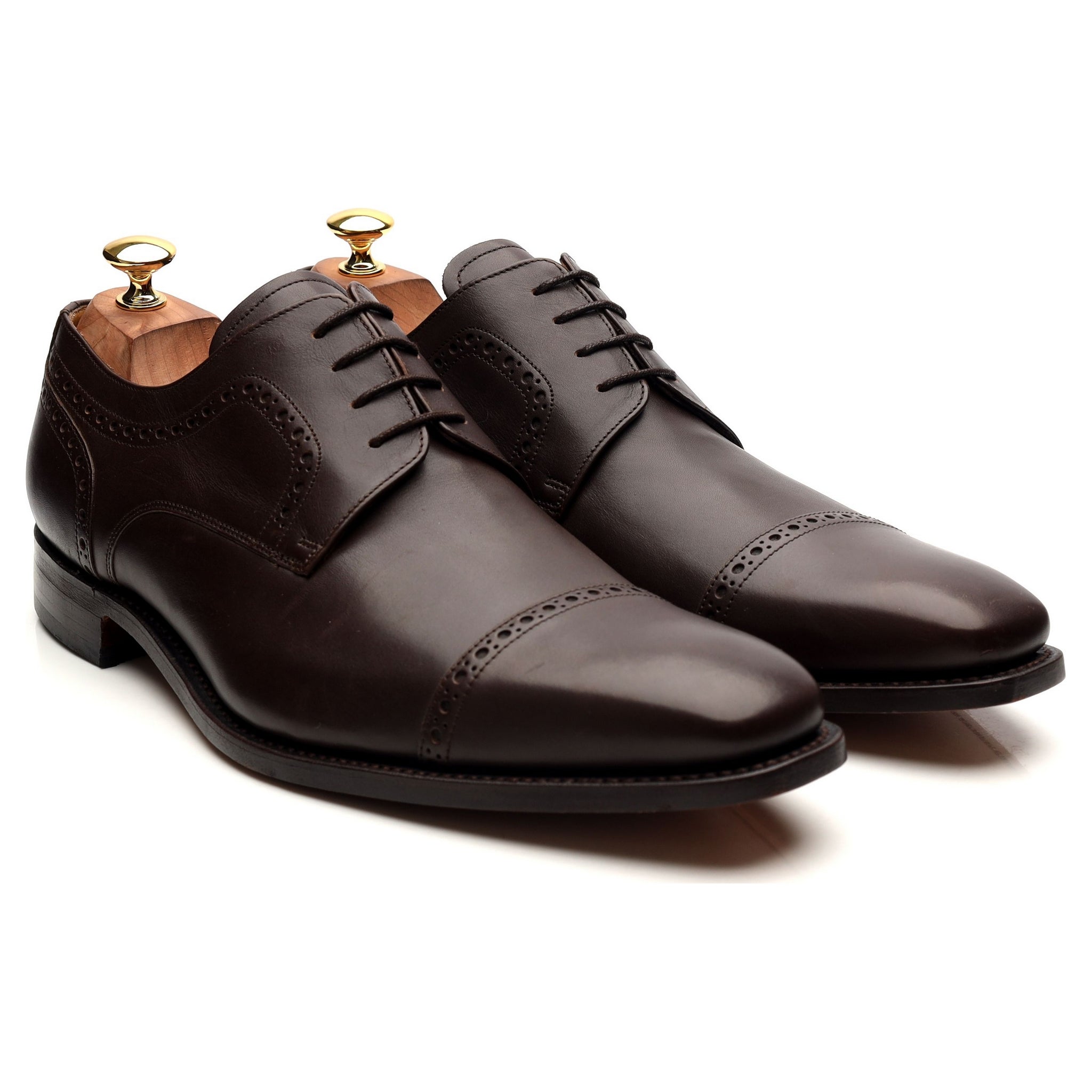 Barker Leo derby cuir marron 10 UK perforé