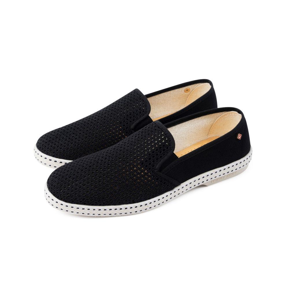 Rivieras Classic Toile Filet Noir espadrilles coton noir