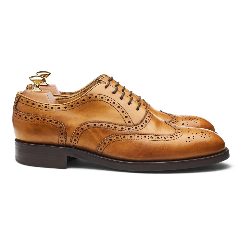 Berwick 67351 richelieu brogue cuir tabac UK 9