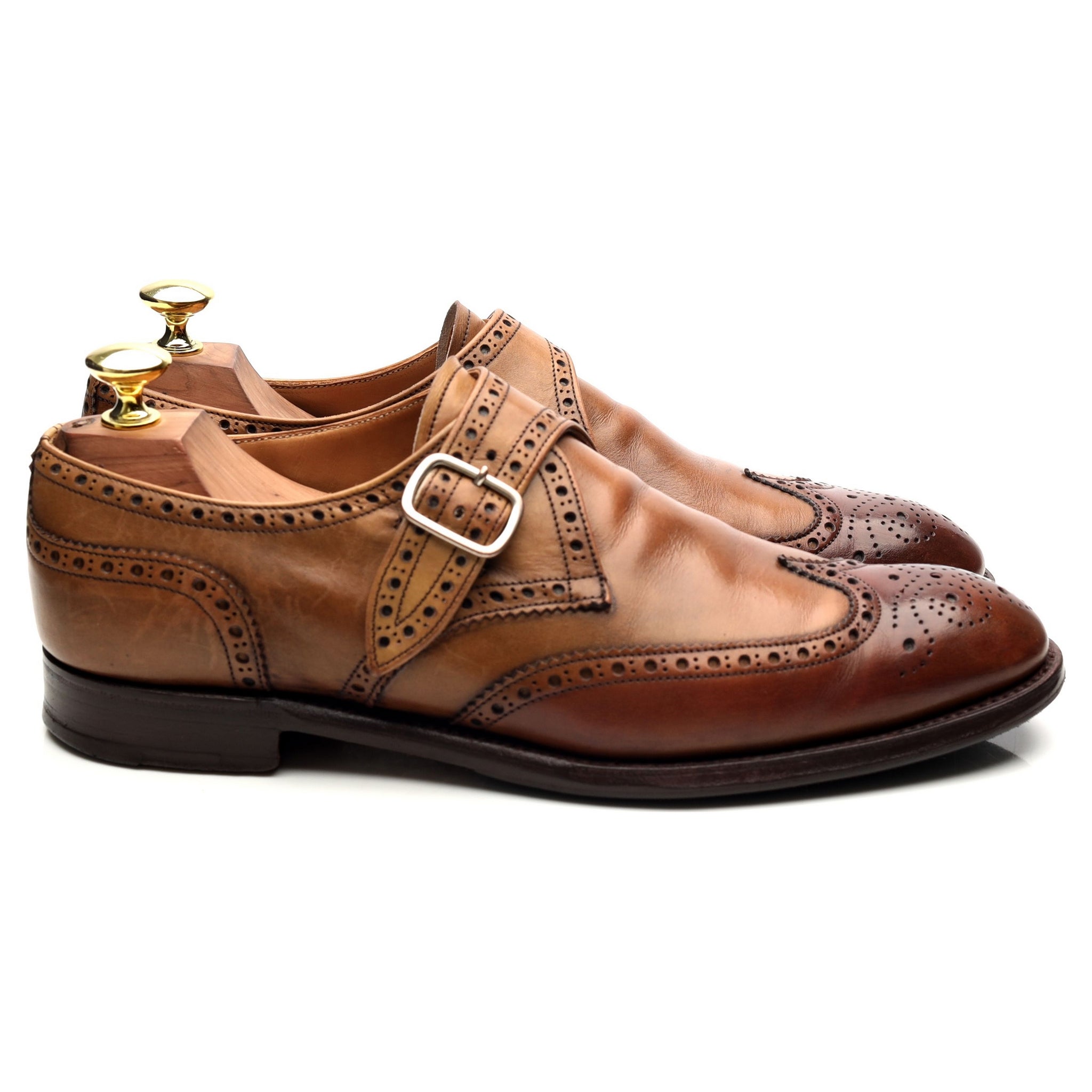 Cheaney Humphrey chaussures monk cuir marron pointure 7