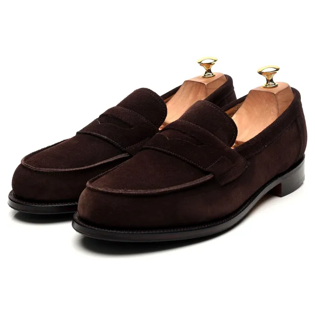 Grenson Epsom mocassins daim marron UK 10