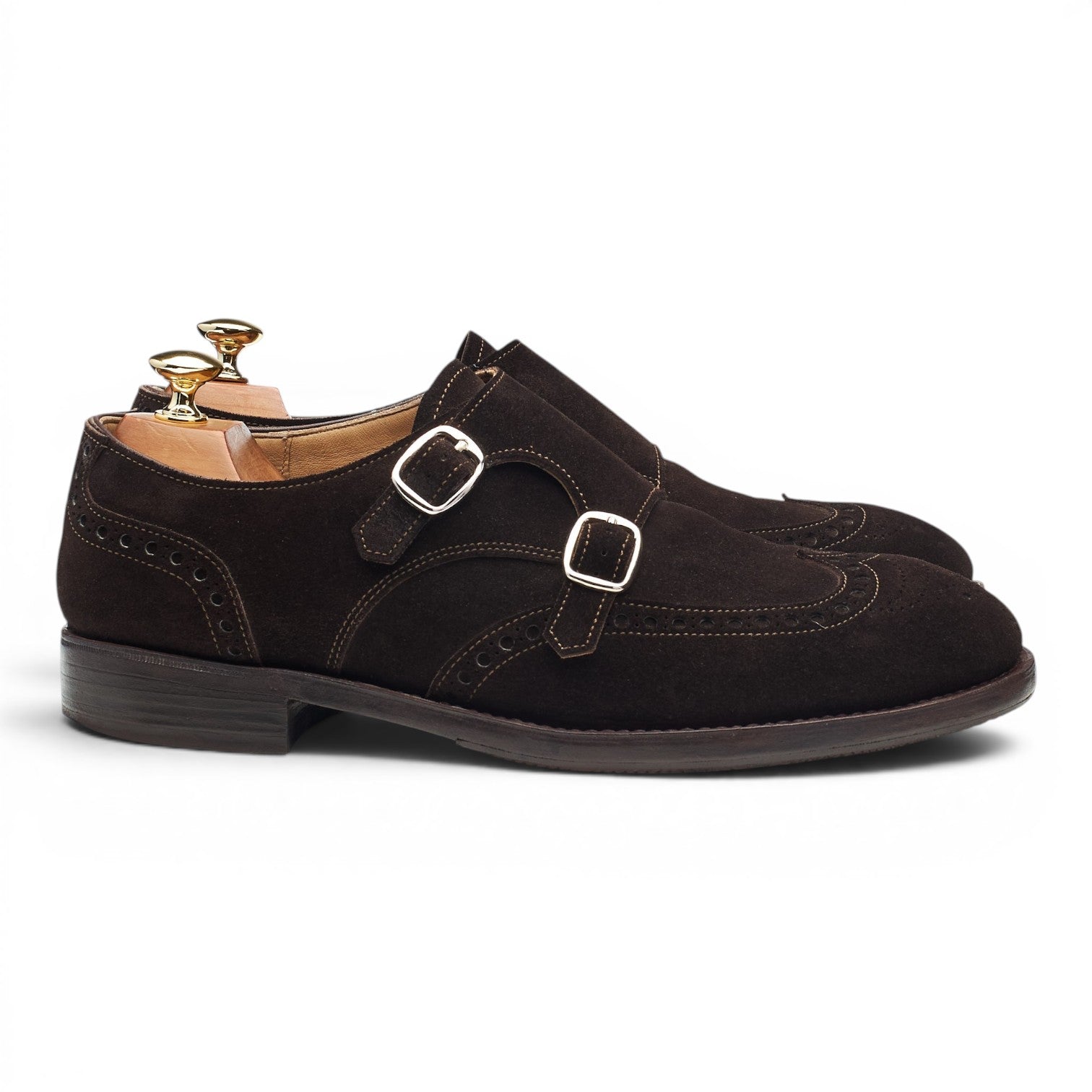 Valentin Frunza chaussures monk sur-mesure daim marron 8,5