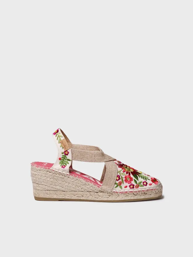 Toni Pons Montjoi espadrille compensée coton brodé