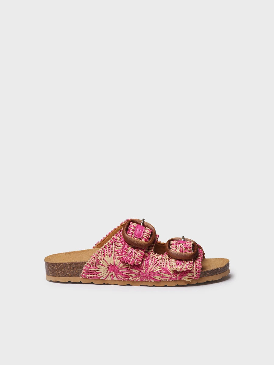 Toni Pons Guam-RF sandale femme raphia fleurs 3 cm