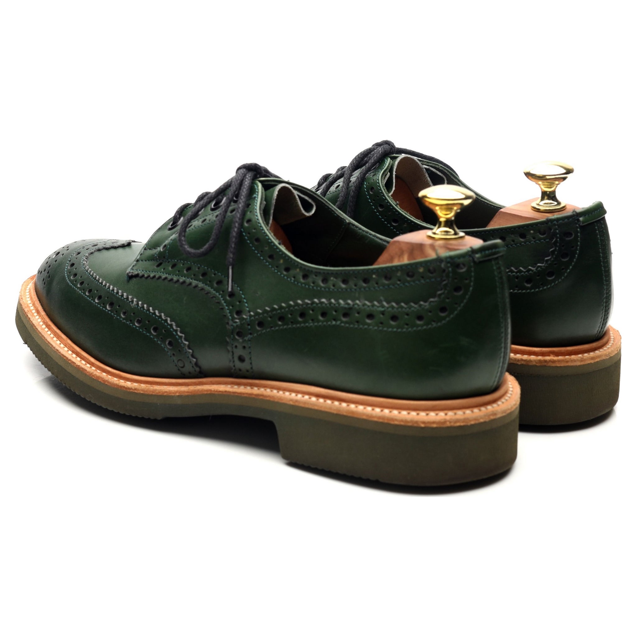 Tricker's Bourton derbys brogues cuir vert 41