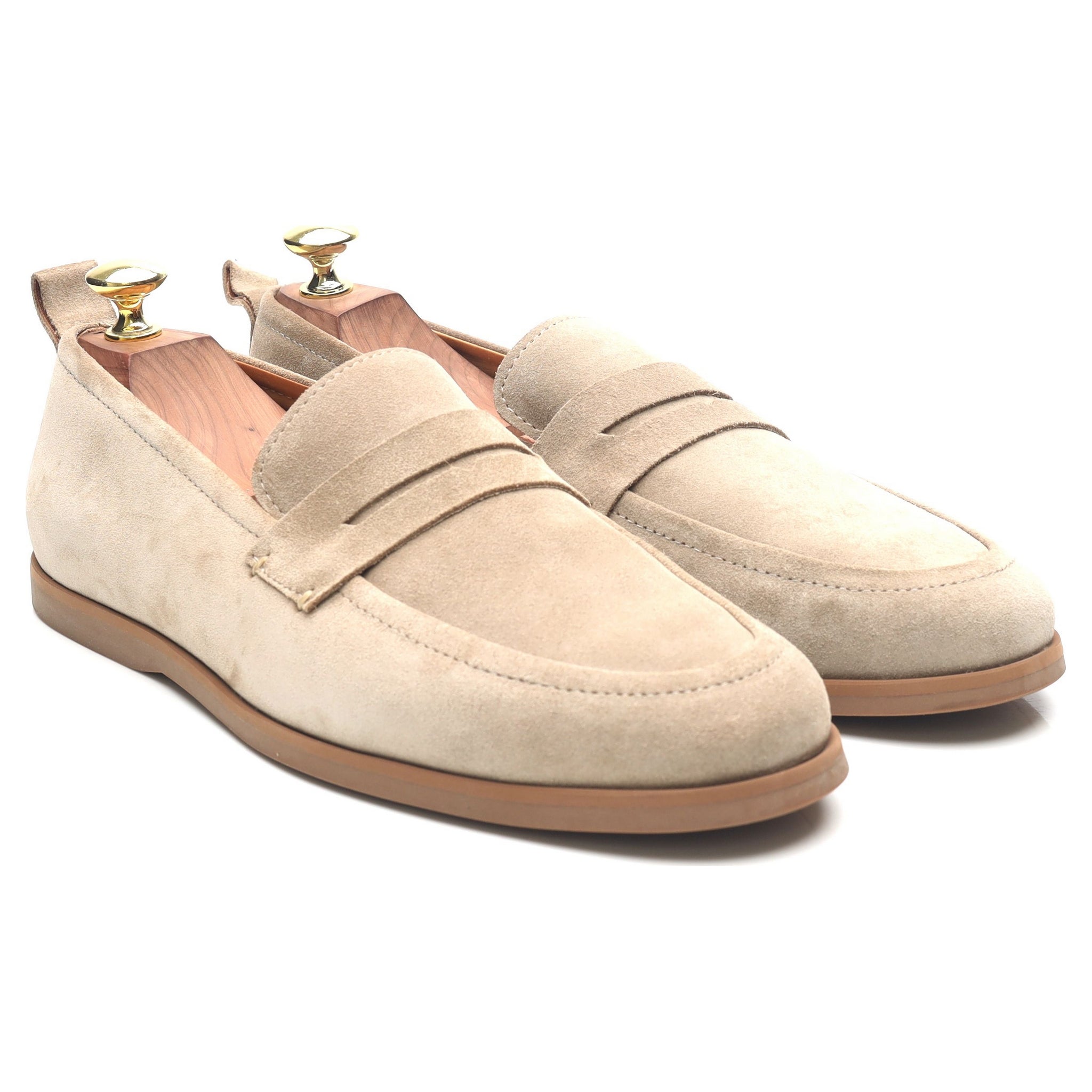Mr P. mocassins suède beige pointure 7,5 semelle gomme