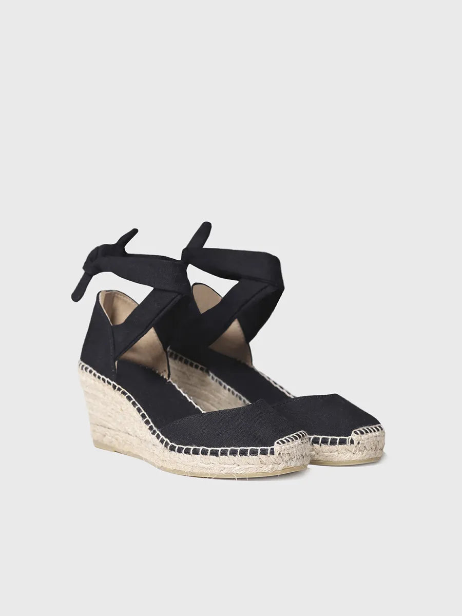 Toni Pons Julia espadrille compensée rubans noire