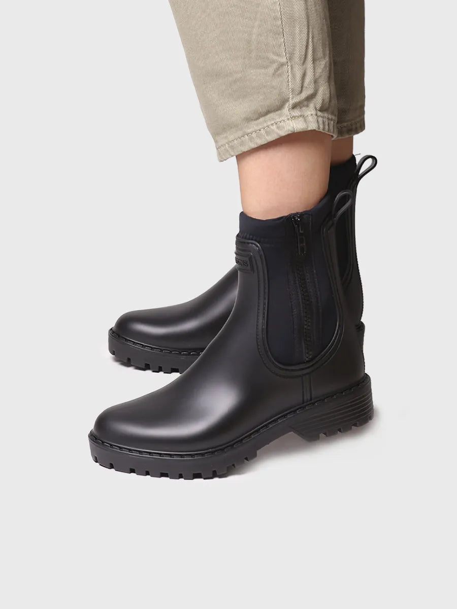 Toni Pons Clais botte de pluie noire zip